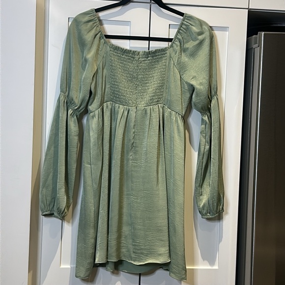 Anthropologie Sage the Label Dolce Vita Long Sleeves Mini Dress Sage Size S - Picture 12 of 17